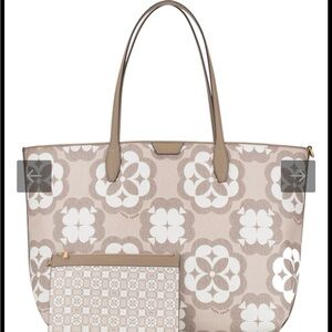 New Kate Spade Beige and White Floral Tote
